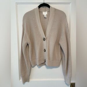 H&M Light Taupe Button-Up Cardigan